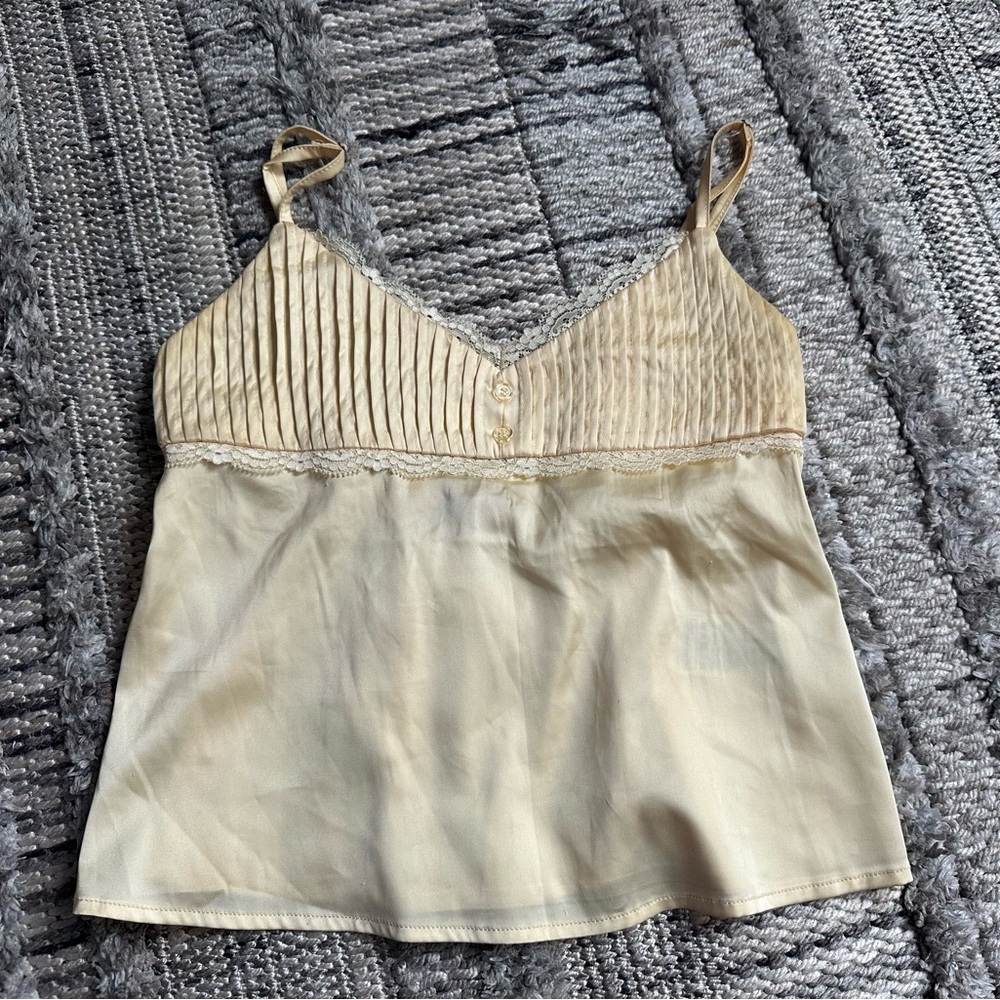 Edikted Blanca Satin Lace Trim Tank Top!